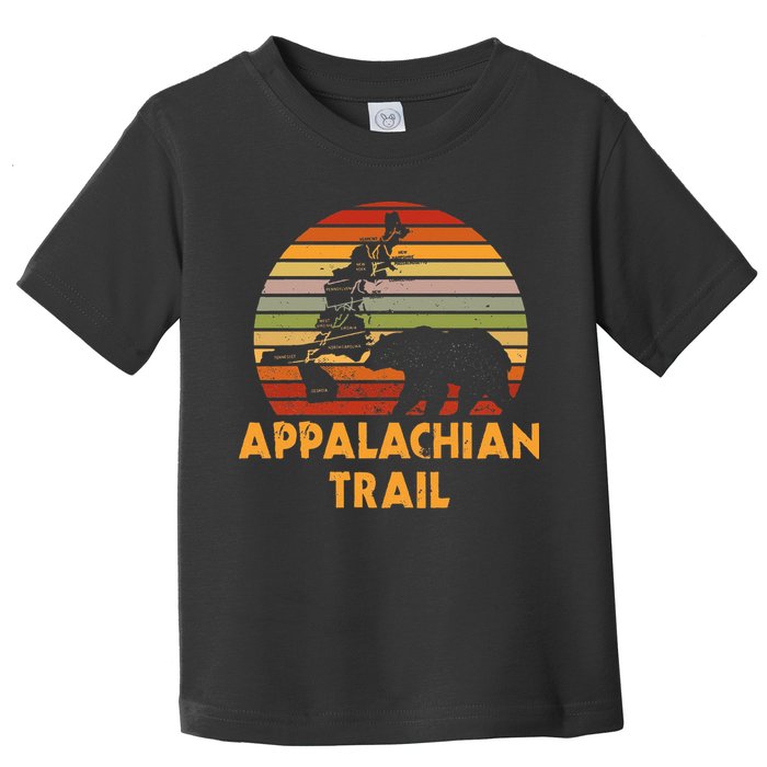 Appalachian Trail Map With Bear Toddler T-Shirt