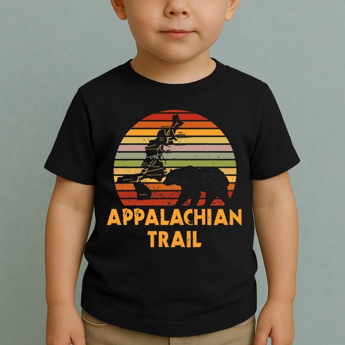 Appalachian Trail Map With Bear Toddler T-Shirt