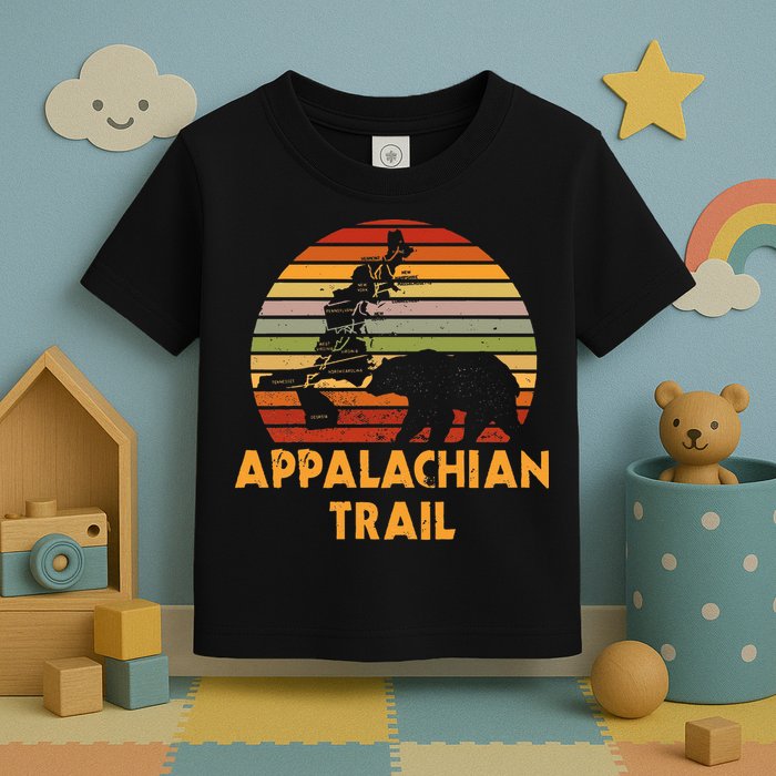 Appalachian Trail Map With Bear Toddler T-Shirt