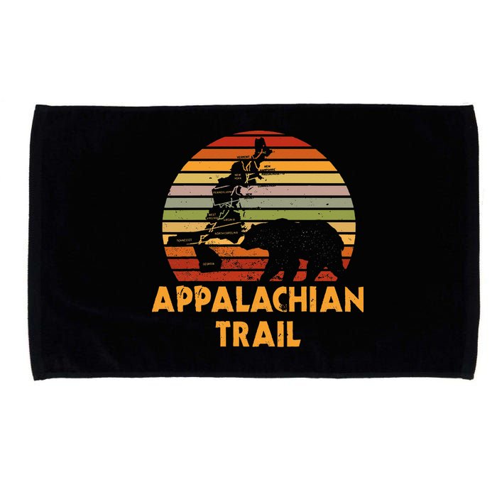 Appalachian Trail Map With Bear Microfiber Hand Towel