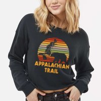Appalachian Trail Map With Bear Cropped Pullover Crew