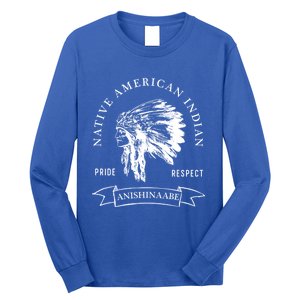 Anishinaabe Tribe Native American Indian Pride Respect Vinta Gift Long Sleeve Shirt