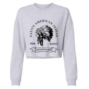 Anishinaabe Tribe Native American Indian Pride Respect Vinta Gift Cropped Pullover Crew