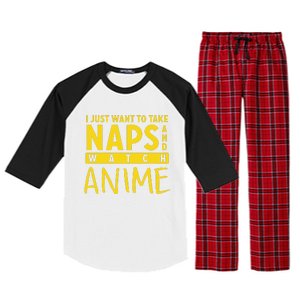 Anime Take Naps Watch Anime Raglan Sleeve Pajama Set