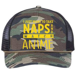 Anime Take Naps Watch Anime Retro Rope Trucker Hat Cap