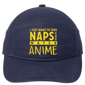 Anime Take Naps Watch Anime 7-Panel Snapback Hat