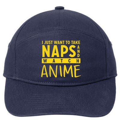 Anime Take Naps Watch Anime 7-Panel Snapback Hat