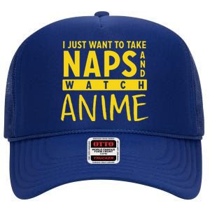 Anime Take Naps Watch Anime High Crown Mesh Back Trucker Hat