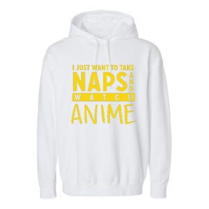 Anime Take Naps Watch Anime Garment-Dyed Fleece Hoodie