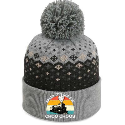 Adult Train Never Too Old For Choo Choos Retro Locomotive The Baniff Cuffed Pom Beanie