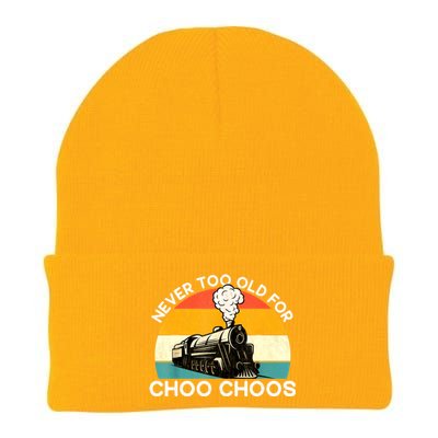 Adult Train Never Too Old For Choo Choos Retro Locomotive Knit Cap Winter Beanie