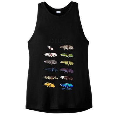Axolotl Types Names List Ladies PosiCharge Tri-Blend Wicking Tank