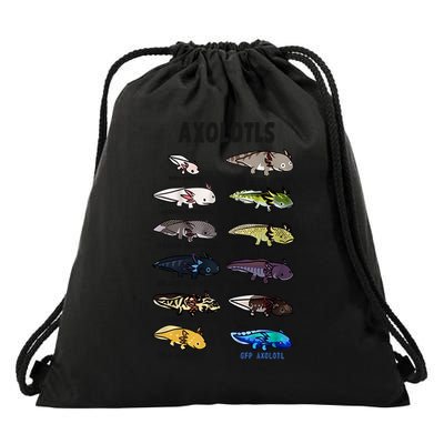 Axolotl Types Names List Drawstring Bag