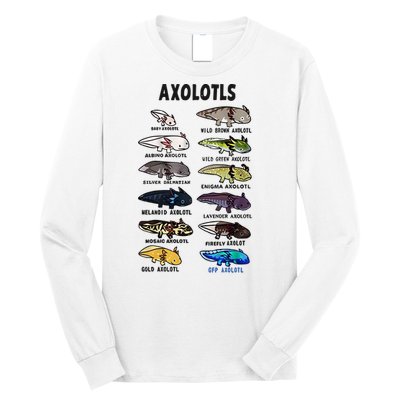 Axolotl Types Names List Long Sleeve Shirt