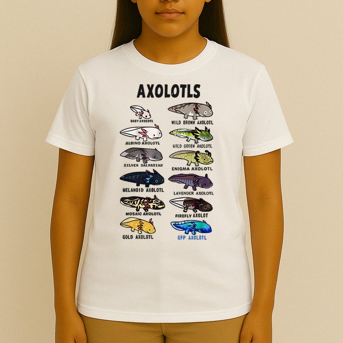 Axolotl Types Names List T-Shirt