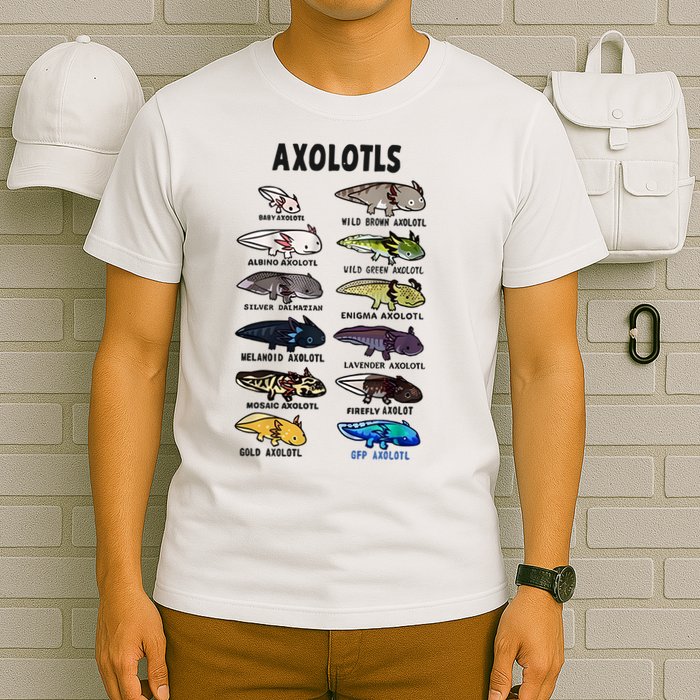 Axolotl Types Names List T-Shirt