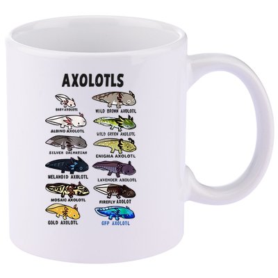 Axolotl Types Names List 11oz C Handle Ceramic Mug