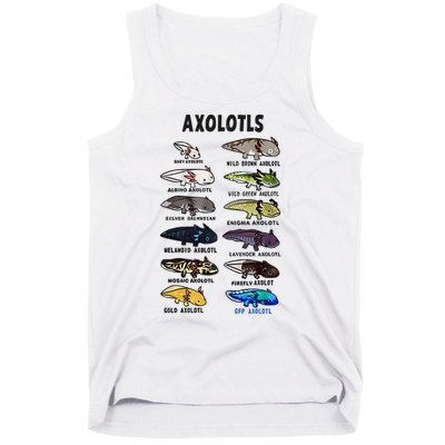 Axolotl Types Names List Tank Top