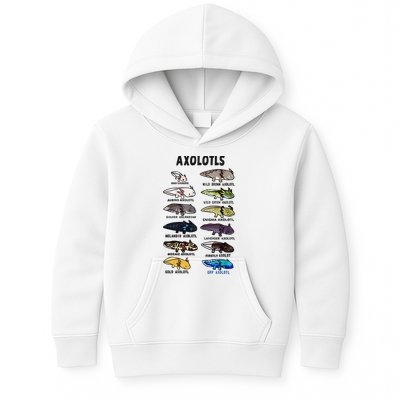 Axolotl Types Names List Kids Hoodie