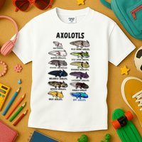 Axolotl Types Names List Kids T-Shirt