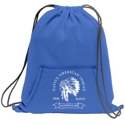 Anishinaabe Tribe Native American Indian Pride Respect Vinta Gift Sweatshirt Cinch Pack Bag