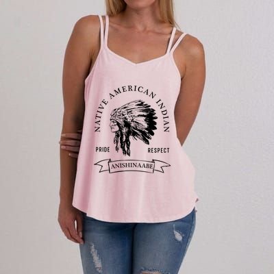 Anishinaabe Tribe Native American Indian Pride Respect Vinta Gift Women's Strappy Tank