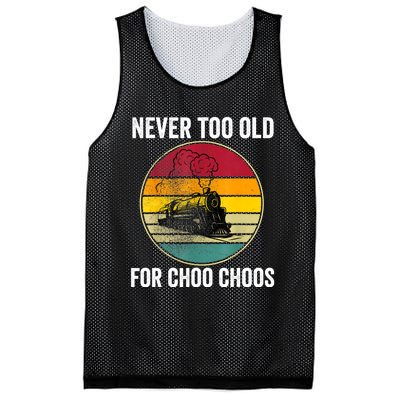 Adult Train Never Too Old For Choo Choos Locomotive Vintage Mesh Reversible Basketball Jersey Tank