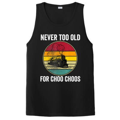 Adult Train Never Too Old For Choo Choos Locomotive Vintage PosiCharge Competitor Tank