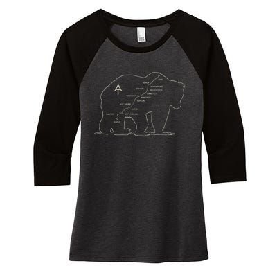 Appalachian Trail National Park Established 1921 1937 Women's Tri-Blend 3/4-Sleeve Raglan Shirt