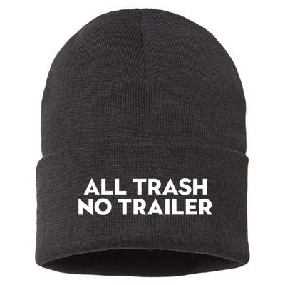 All Trash No Trailer Unisex Black Cotton Small Sustainable Knit Beanie