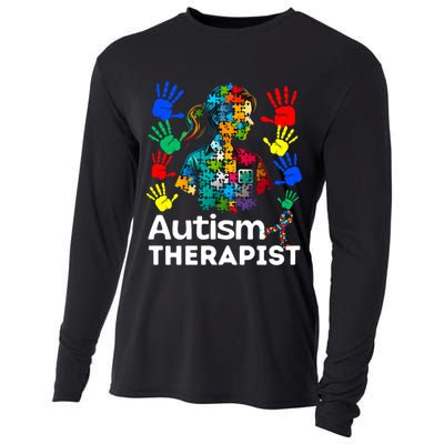 Autism Therapist Navigating Autism T Autism Counseling T Gift Cooling Performance Long Sleeve Crew