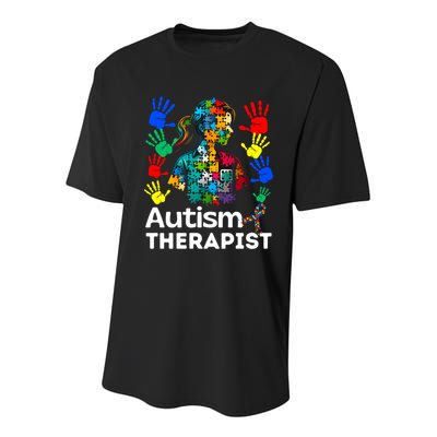 Autism Therapist Navigating Autism T Autism Counseling T Gift Youth Performance Sprint T-Shirt