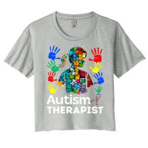 Autism Therapist Navigating Autism T Autism Counseling T Gift Women's Crop Top Tee