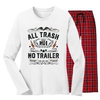 All Trash No Trailer Park Funny Whiskey Redneck Rv Gift Tank Top Women's Long Sleeve Flannel Pajama Set 