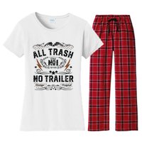 All Trash No Trailer Park Funny Whiskey Redneck Rv Gift Tank Top Women's Flannel Pajama Set