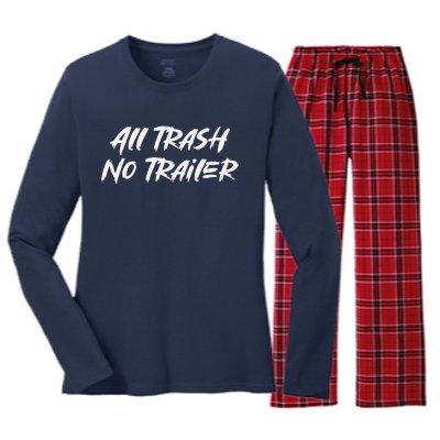 All Trash No Trailer Cute Women's Long Sleeve Flannel Pajama Set 