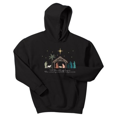 A Thrill Of Hope The Weary World Rejoices Christian Christmas Kids Hoodie