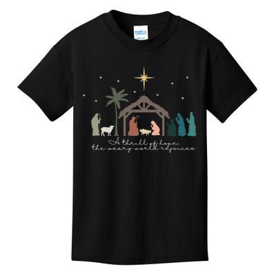 A Thrill Of Hope The Weary World Rejoices Christian Christmas Kids T-Shirt