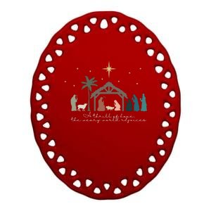 A Thrill Of Hope The Weary World Rejoices Christian Christmas Ceramic Oval Ornament