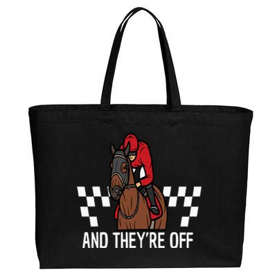 And TheyRe Off Horse Racing Derby 150th 2024 Derby Day Cotton Canvas Jumbo Tote