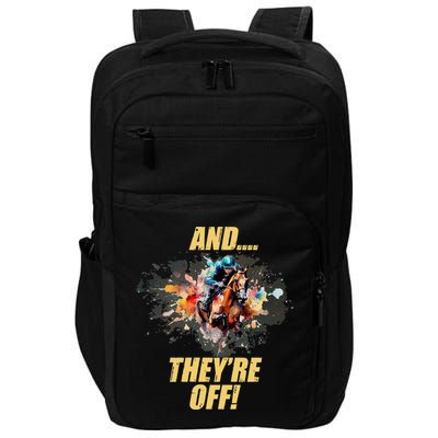And They're Off Horse Racing Sports Fan Impact Tech Backpack