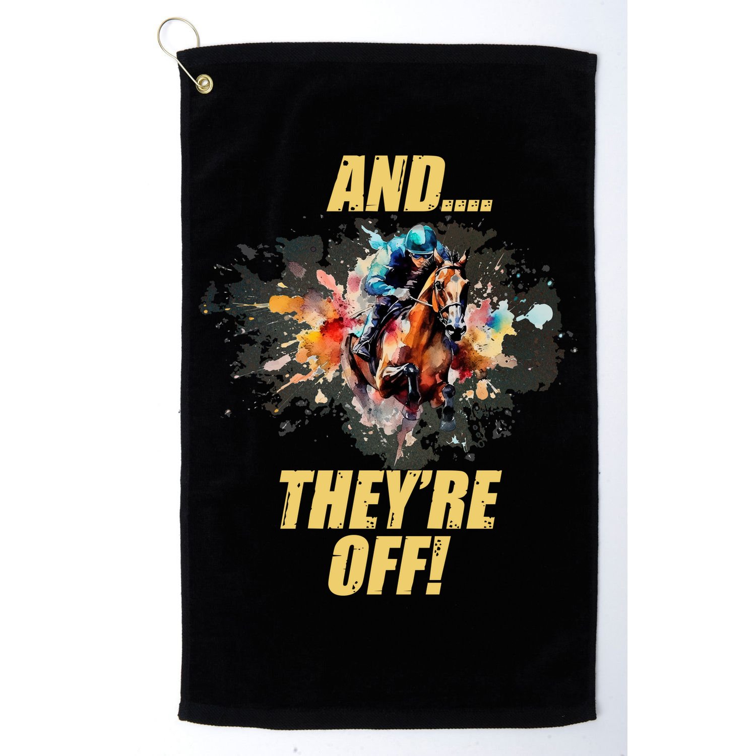 And They're Off Horse Racing Sports Fan Golf Towel