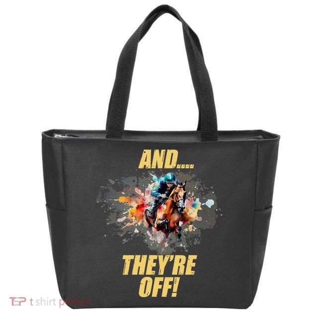 And They're Off Horse Racing Sports Fan Zip Tote Bag