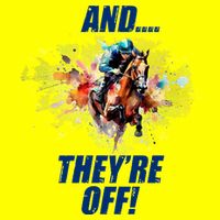 And They're Off Horse Racing Sports Fan Button
