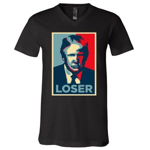 Anti Trump Obama Hope Poster Loser V-Neck T-Shirt