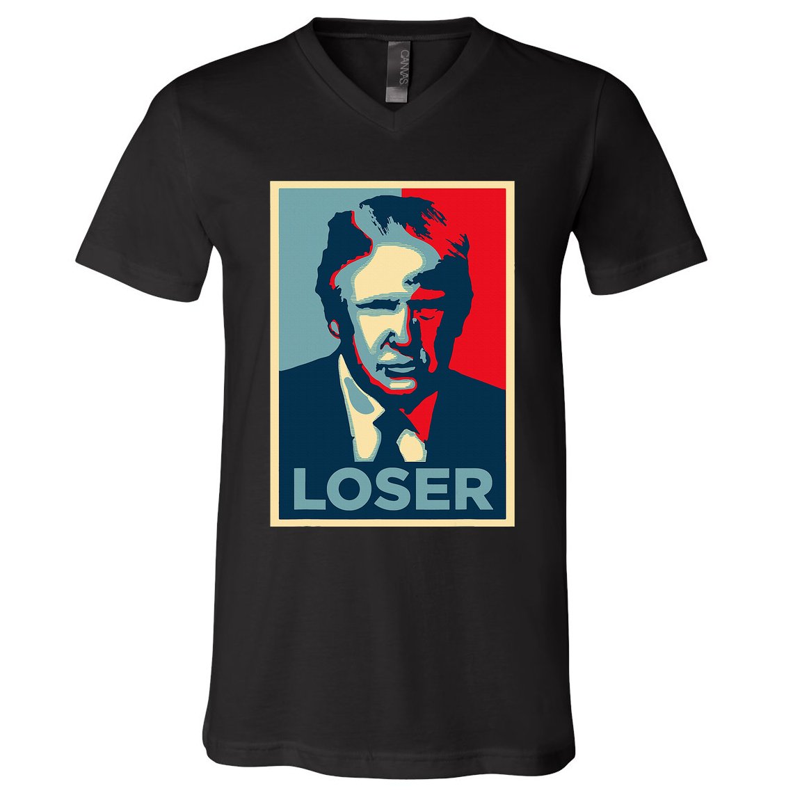Anti Trump Obama Hope Poster Loser V-Neck T-Shirt