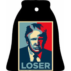 Anti Trump Obama Hope Poster Loser Ceramic Bell Ornament