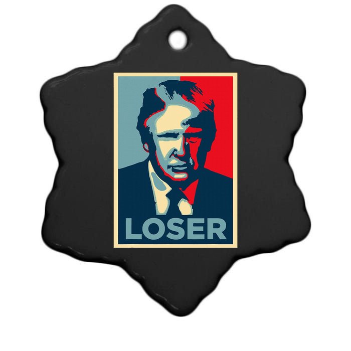 Anti Trump Obama Hope Poster Loser Ceramic Star Ornament