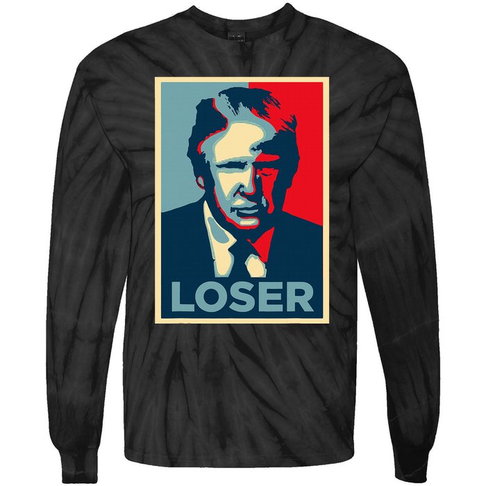 Anti Trump Obama Hope Poster Loser Tie-Dye Long Sleeve Shirt