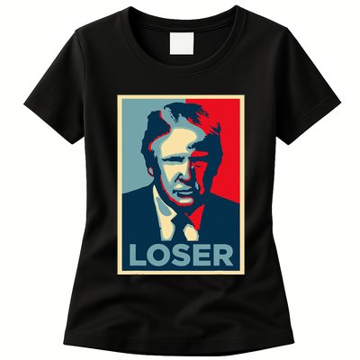 Anti Trump Obama Hope Poster Loser Womens T-Shirt